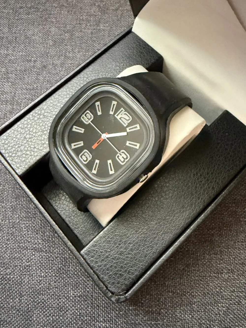 Remix Black Silicone Square Watch